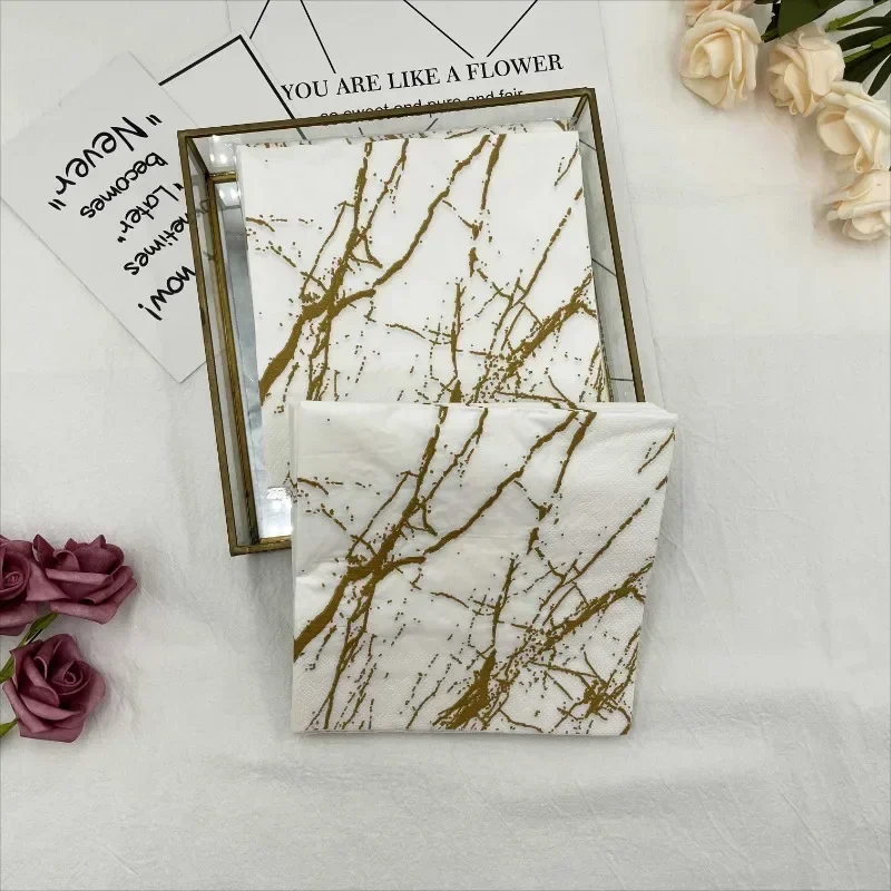 10/20pcs/Pac 33*33cm 2-Ply Printed Napkins White Marble Printed Paper Napkins Home Party Placemats Butterfly Bart Paper paper napkins disposable paper placemats