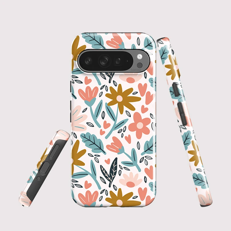Acrylic Shockproof Phone Case with Floral Design