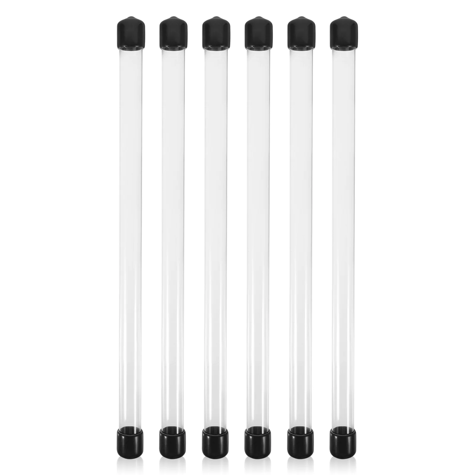 

6 Pcs Agarwood Tube Round Storage Clear Incense Stick Portable Acrylic Plastic with Lid