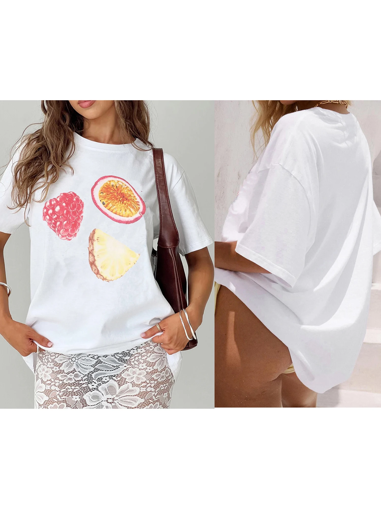 Women s Casual Loose Fit Summer Tunic Top with Floral Print and Short Sleeves Round Neck Tee Shirt for Everyday Wear