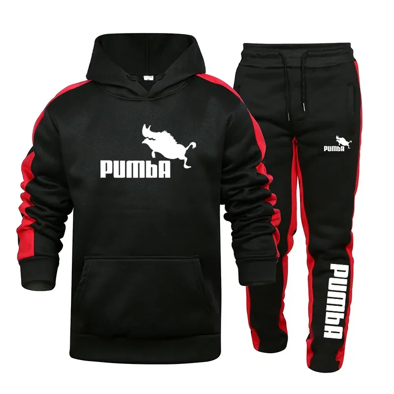 Mens Tracksuit Hooded Sweatshirts and Jogger Pants High Quality Gym Outfits Autumn Winter Casual Sports Hoodie Set 2023 Hot Sale