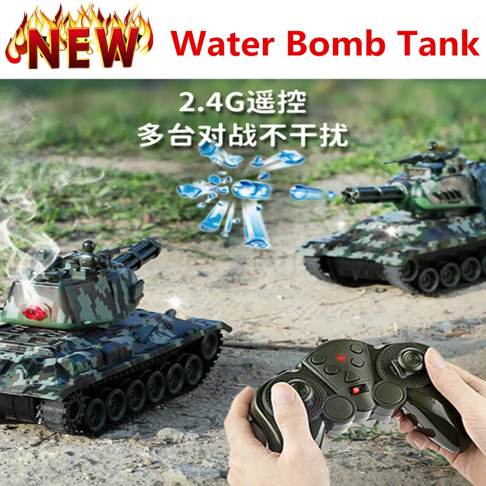 34Cm Big Rc Tank Battle Macchina Della Guerra Mondiale Per Serbatoi Radiocomandati Che Lanciano Bombe Ad Acqua Funzione Di Spruzzo Serbatoi Boy Toys K