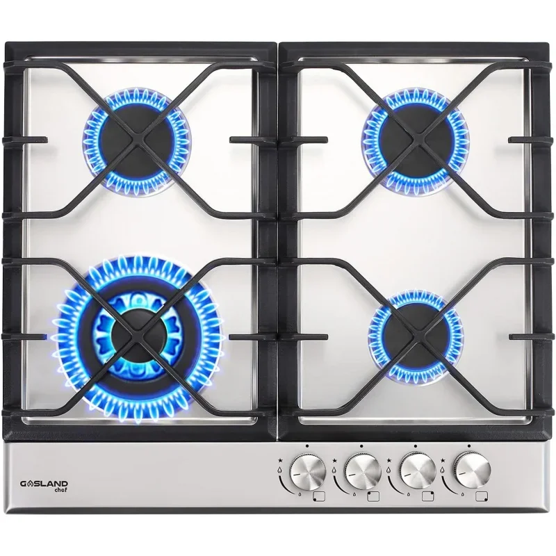 

4 burner gas cooktop, Gasland chef gh60sf 24 inch gas stovetop, Ng/LPG convertible natural gas propane cooktops, high power burn