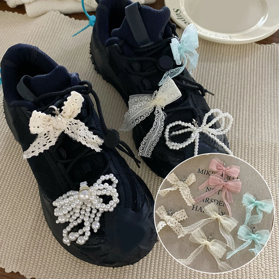 Adornos De Perlas Para Zapatos De Mujer - 4 Piezas Con Lazo Y Colgante, Cierre De Langosta, Ideal Para Personalizar Calzado Y Mochilas