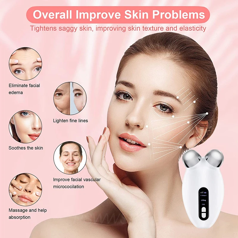 Face Lifting Massager EMS Microcurrent Roller Massage for Double Chin Reducer Tighten Anti Wrinkle Massage Beauty Devices 5