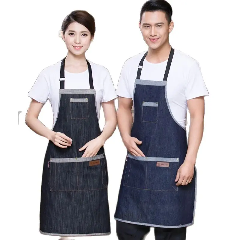1 piece Unisex jean Chef Aprons restaurant kitchen waiters jean aprons food service