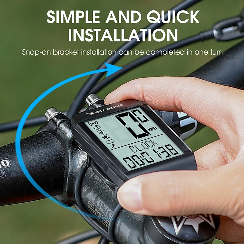 WEST BIKING 5 Language Bicycle Wireless Computer Waterproof Cycling Odometer Digital Speedometer Stopwatch Bicycle Accessories