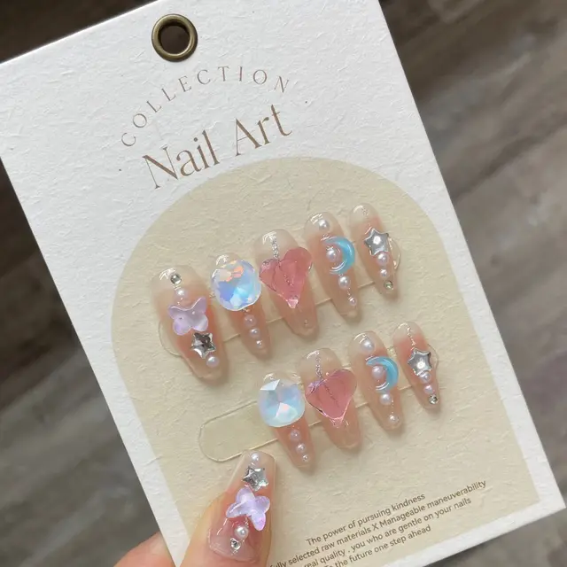 10Pcs-Handmade-Press-on-Nails-Long-Ballet-Blue-Fake-Nails-with-3D-Ocean-Moon-Rhinestone-Design jpg