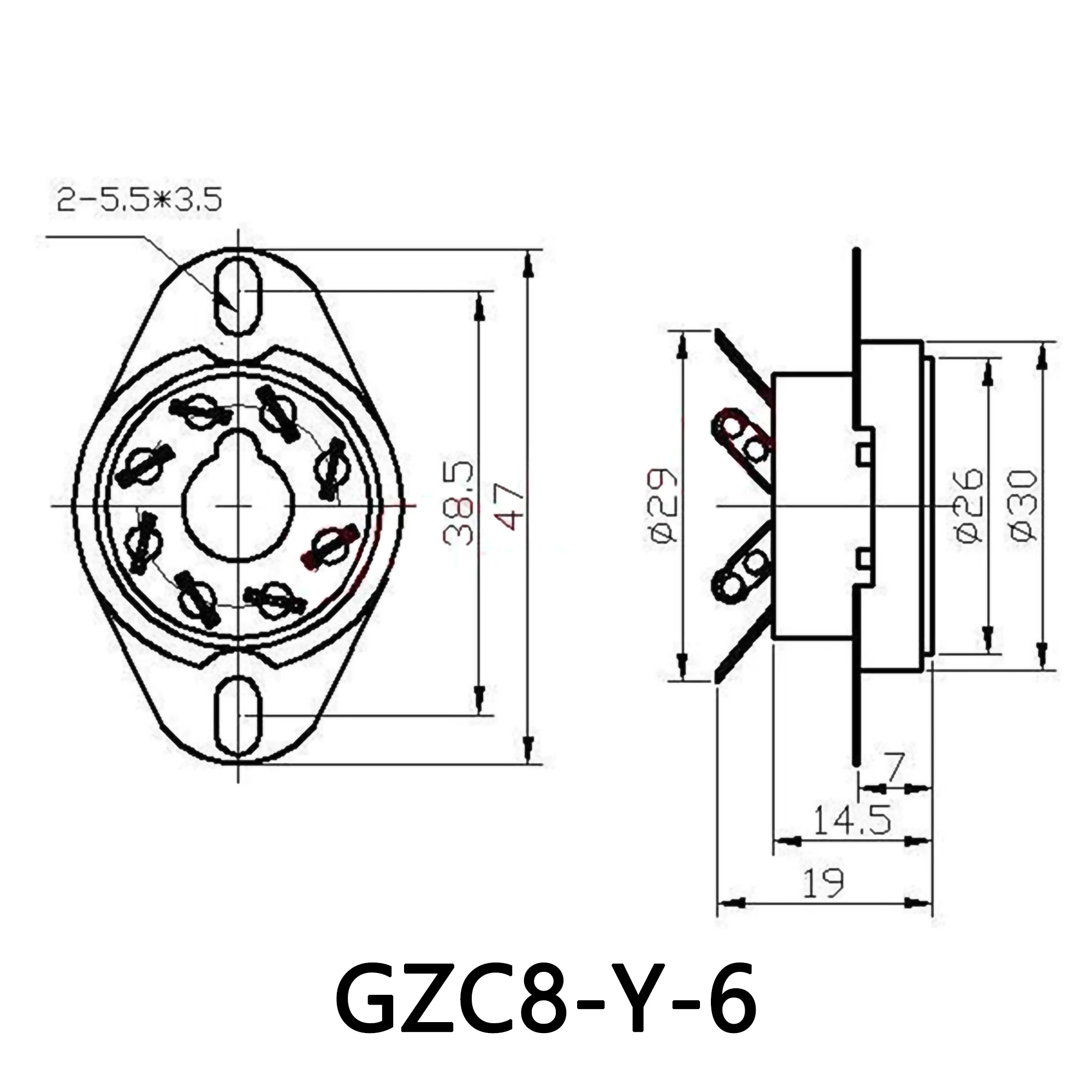 1PC 8Pin K8A Octal Ceramic Valve Tube Socket For HIFI Audio EL34 KT88 KT66 5AR4 6L6 6CA7 6SL7 6SN7 GZ34 274B 6V6 6N8P Tube Amp