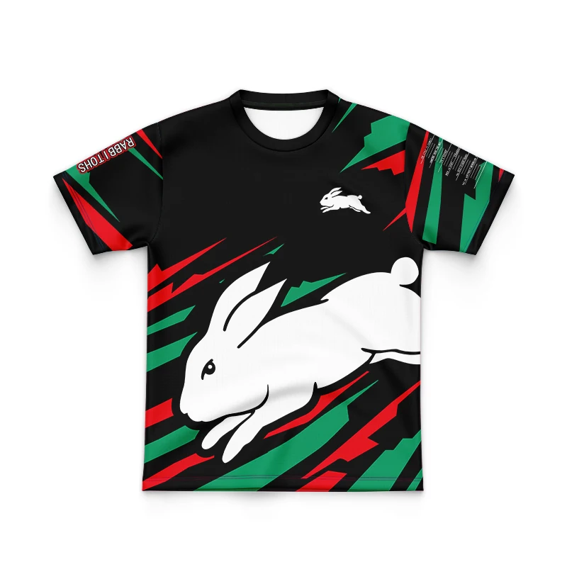 South Sydney Rabbits rugby jersey, home and away/indigenous/legion/training/rugby children's short sleeved shirt