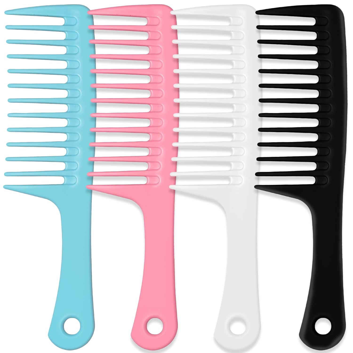 4PCS Wide Tooth Comb, Large Hair Detangling Comb Styling Comb, Professional Women Hair Care Handgrip Comb for Curly, Wet,
