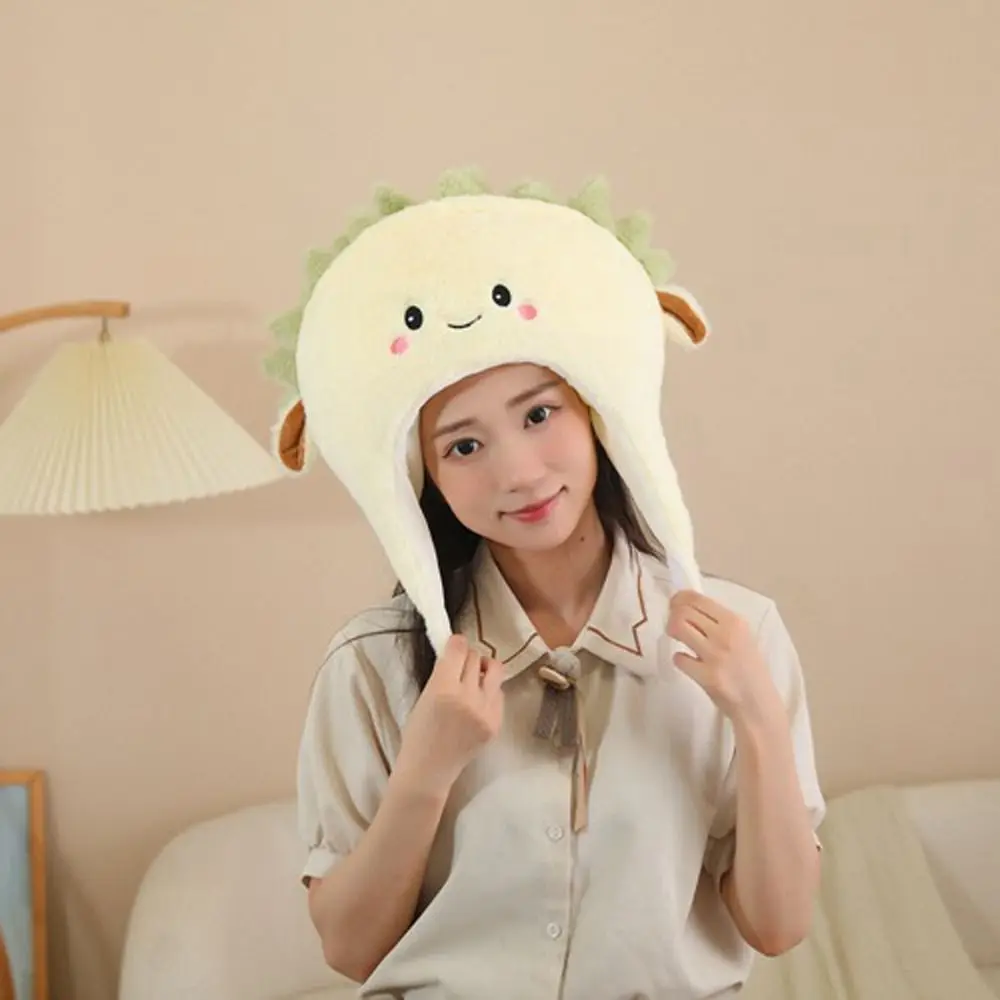 Novetly Cap Stuffed Doll Plush Durian Hat Warm Thick Plush Hat Toys Comfort Ins Durian Cap Car Decor