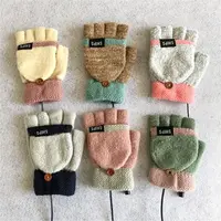 USB Electric Rechargeable Mitten Winter Heated Gloves Full&Half Finger Warmer 1