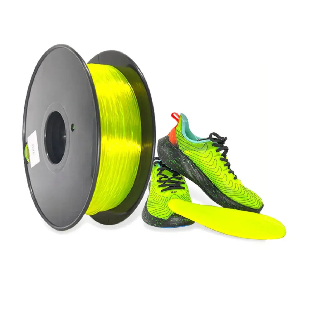 95A TPU Filament 1.75mm, Soft Flexible Consumables for 3D Printer,  Accuracy +/- 0.03 mm,1KG (2.2lbs) Spool,Transparent Yellow 1 pc 3d printer parts transparent reel filament 1kg spool plastic bobbin