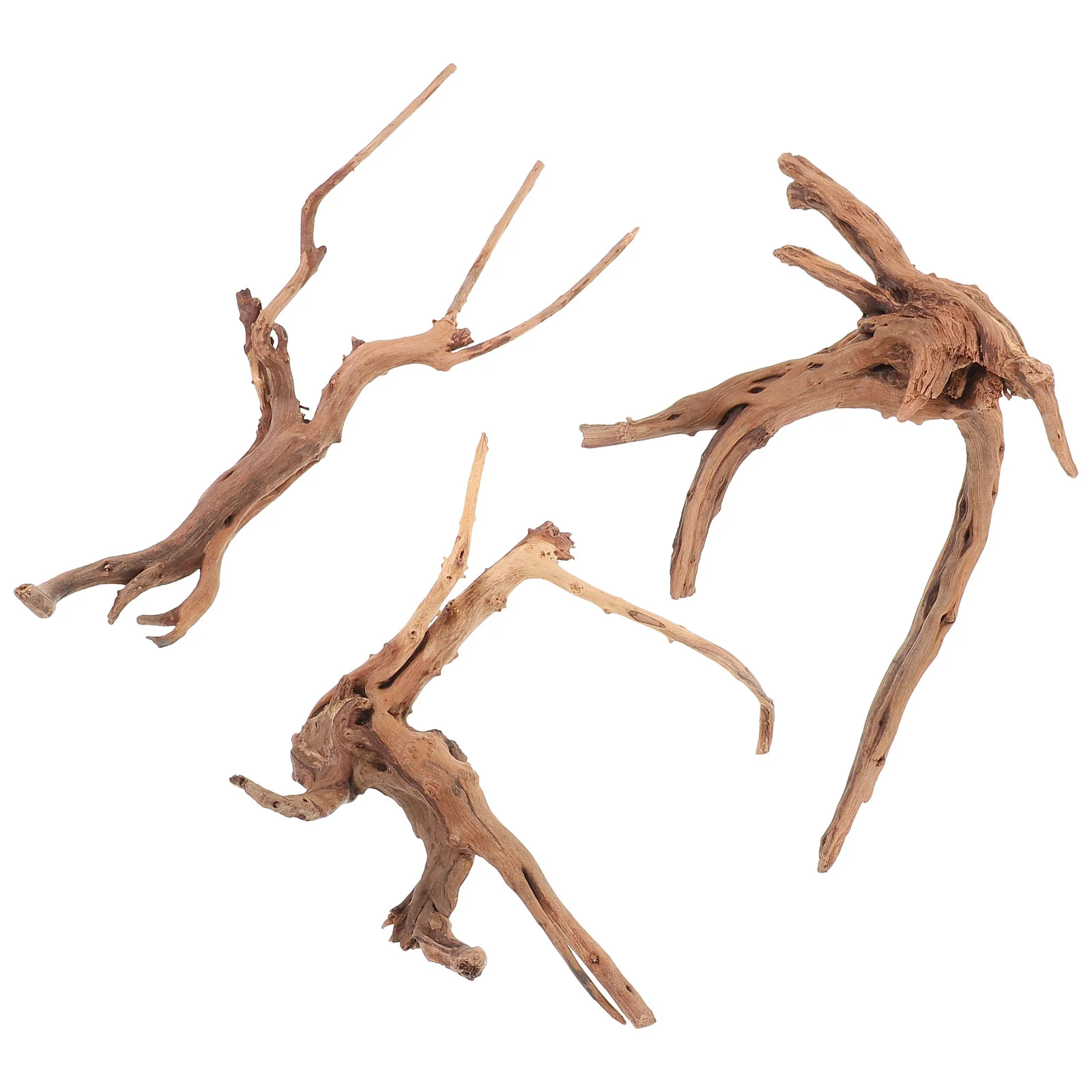 

3Pcs Aquarium Driftwood Decorations Natural Driftwood Decor for Fish Tank Underwater Crafts