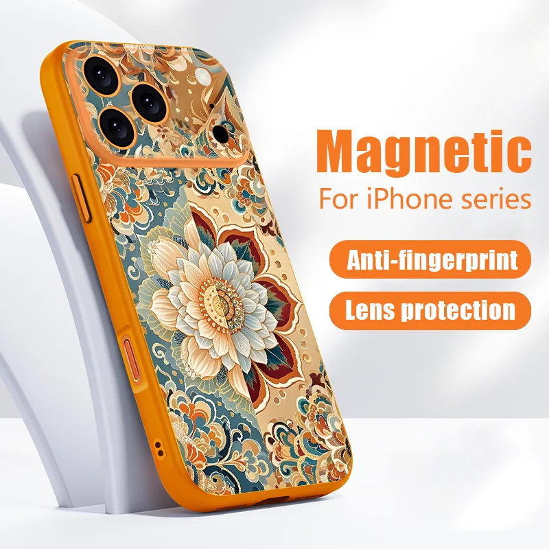 Vibrant Mandala Floral Magnetic Phone Case - Hybrid Matte Cover