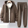 Solid Color Tracksuit Men 11XL Plus Size Suits Zippered Hoodie Sweatpants Sets Spring Autumn Jogger Pants Male Big Size 10XL 3