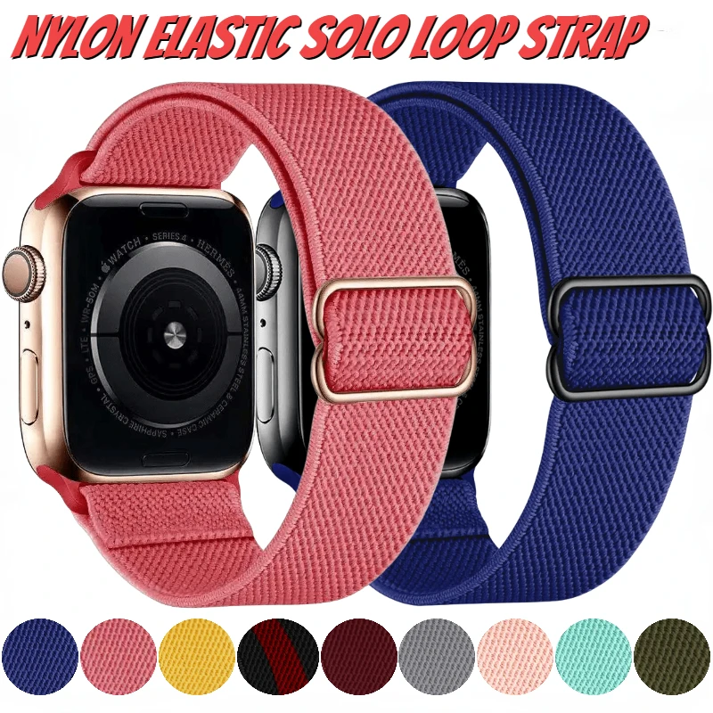 

Nylon Elastic Solo Loop Strap For Apple watch 49mm 45mm 44mm 41mm 42mm 40mm bracelet band iWatch Ultra/2 9 8 7 6 5 4 3 SE Belt