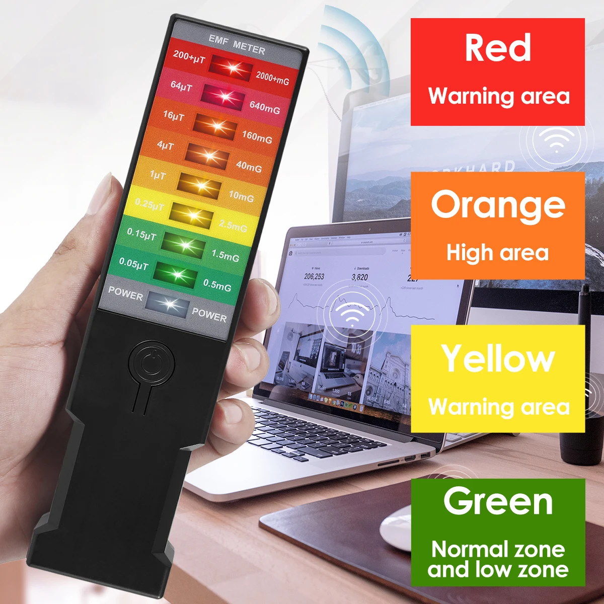 9 LED Portable EMF Magnetic Field Monitor Gauss Meter Latest Electromagnetic Field EMF Gauss Meter Radiation Dosimeter Detector radiation detector emf meter tester