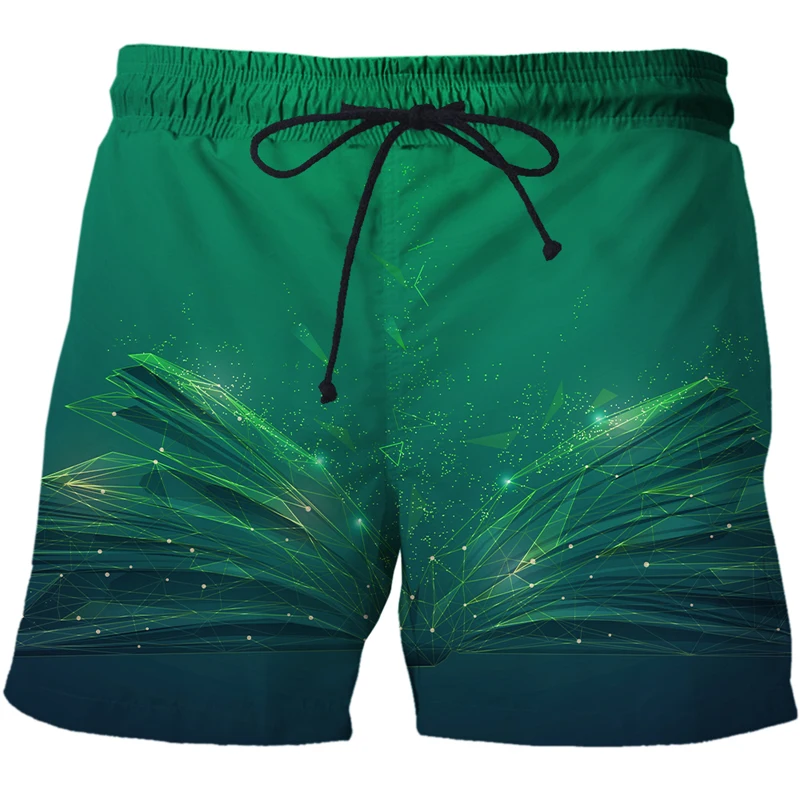 

2022 3d AI technology data pattern Print Quick Dry Beach Shorts Men Summer New Printed Men's Clothing Swimming Trunks Casual