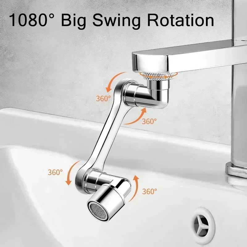 10pcs Two-speed switching arm Universal faucet anti-splash nozzle bubbler Extension 1080&deg; rotating arm