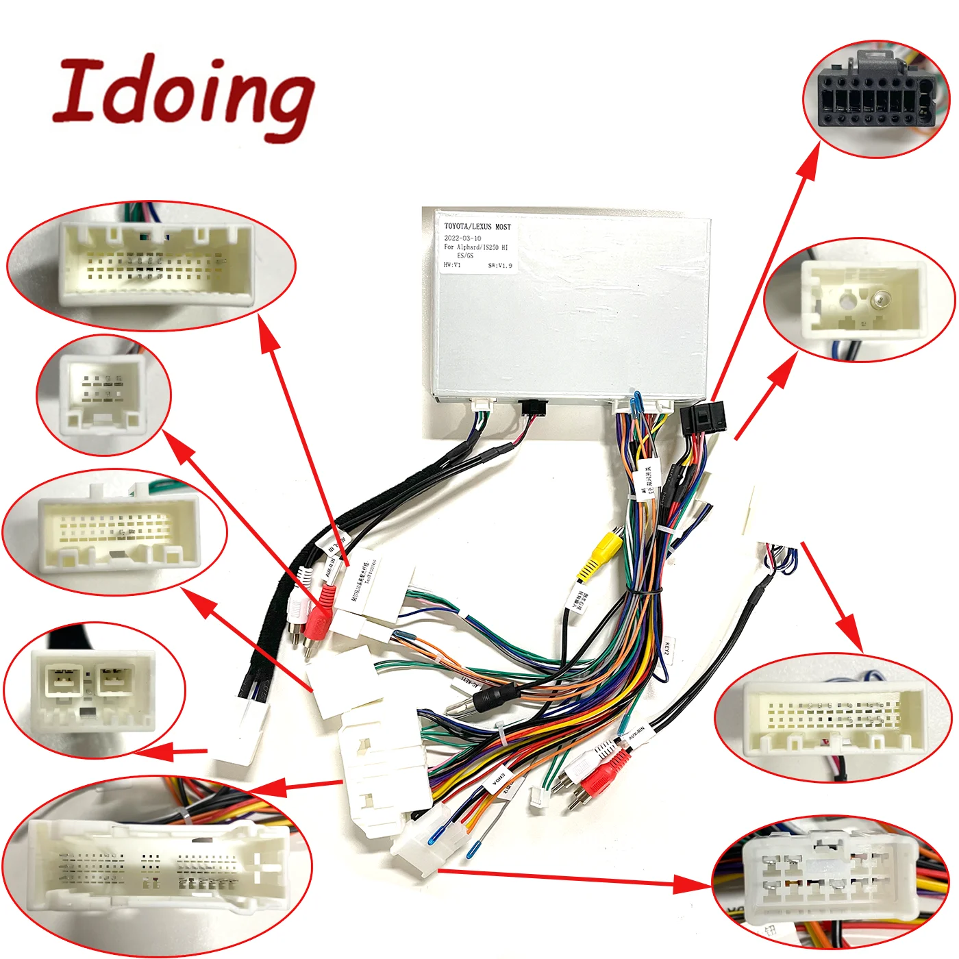 

Idoing 16-pin Car Android Stereo Wiring Harness For HYBRID TOYOTA/LEXUS MOST Alphard/IS250 HI ES/GS