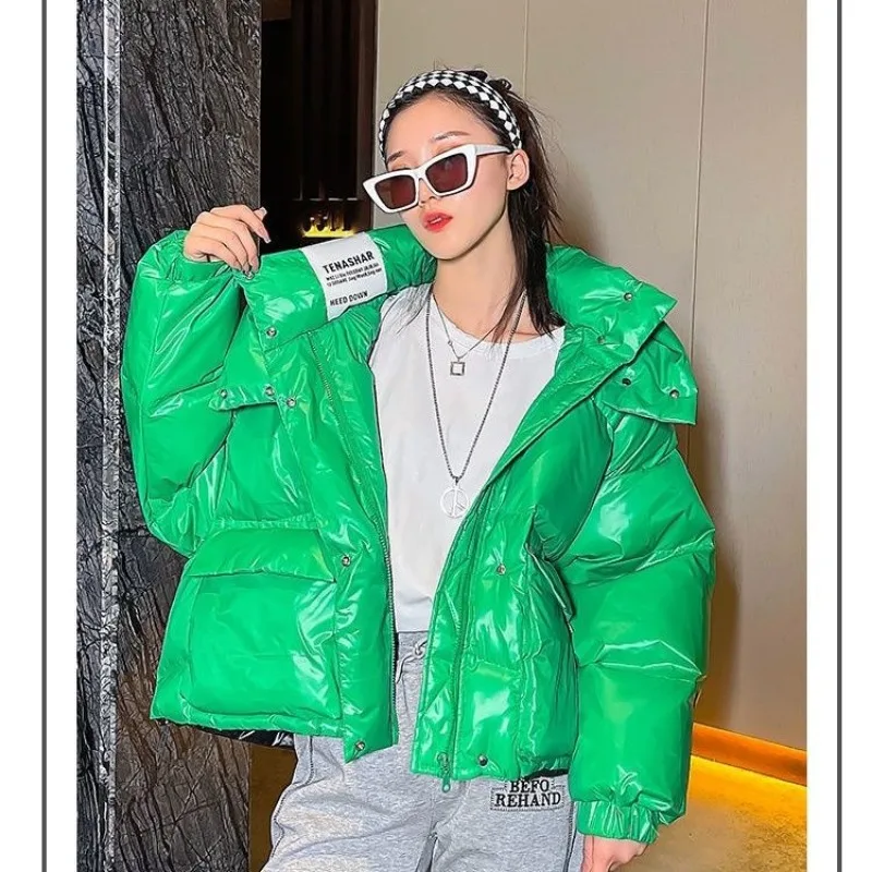 New Candy Color Down Jacket Women Hooded Down Coat Korean