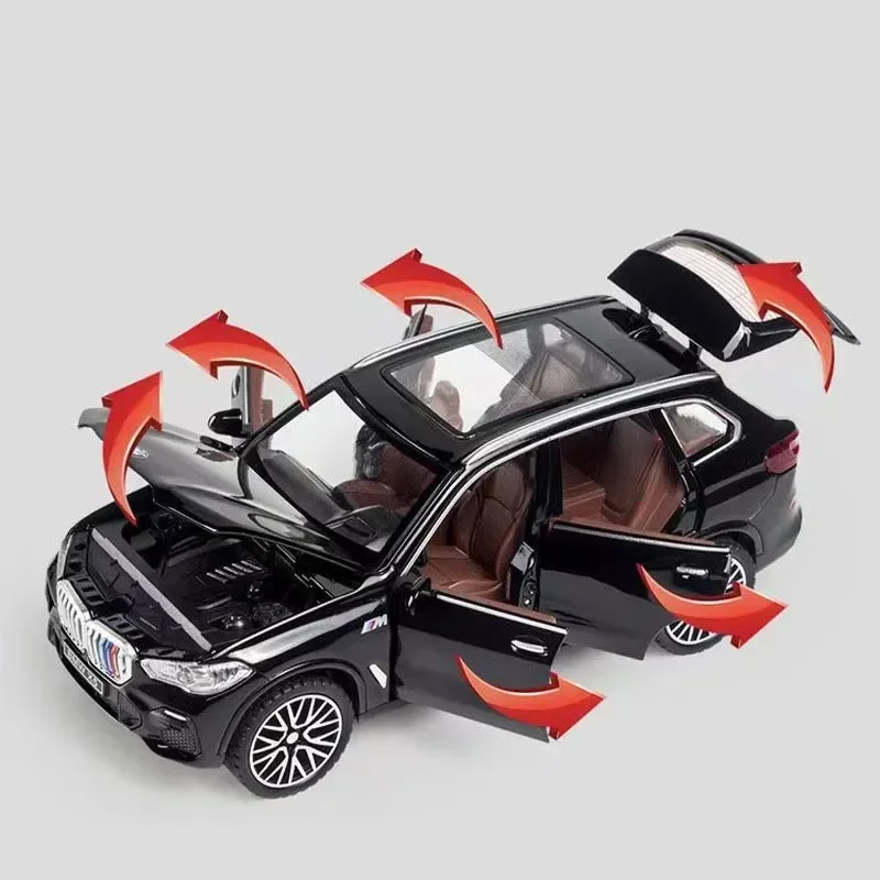 1:32 BMW X5 SUV Alloy Car Model Diecasts Metal Toy Vehicles Car Model High Simulation Collection Sound Light Childrens Toy Gift 5