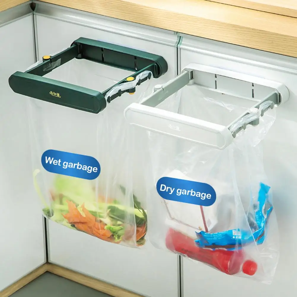 

Space-saving Garbage Bag Holder Kitchen Trash Bag Rack Multifunctional Folding Trash Bag Holder for Cabinets for Kitchen