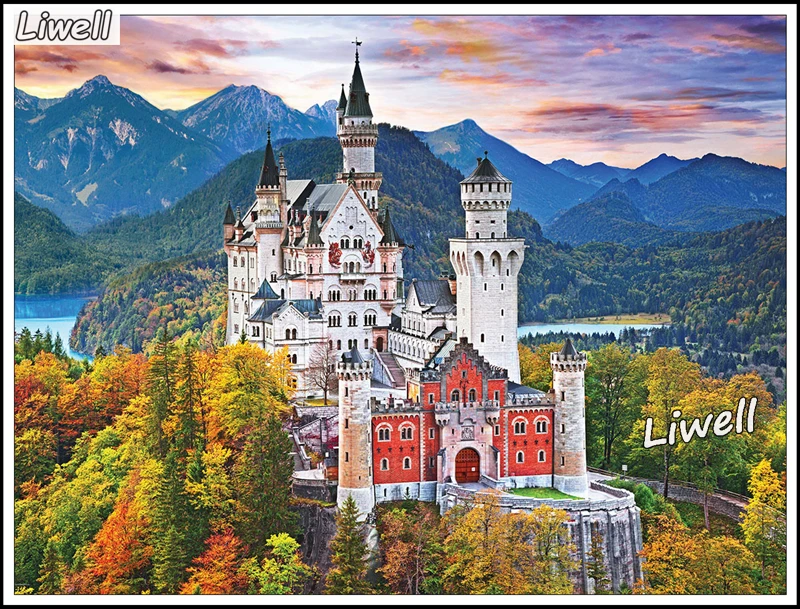 有名なノイシュヴァンシュタイン城バイエルンドイツ風景ダイヤモンド