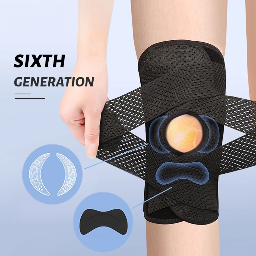 1PC Compression Knee Brace Support, Knee Wrap with Side Stabilizers for Knee Pain, Running, Meniscus Tear, ACL, Arthritis Relief BEST SELLERS
