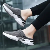 Sandales à plateforme pour hommes, Mules en maille de styliste, pantoufles de plage rembourrées et respirantes, baskets légères à enfiler, 2024 5