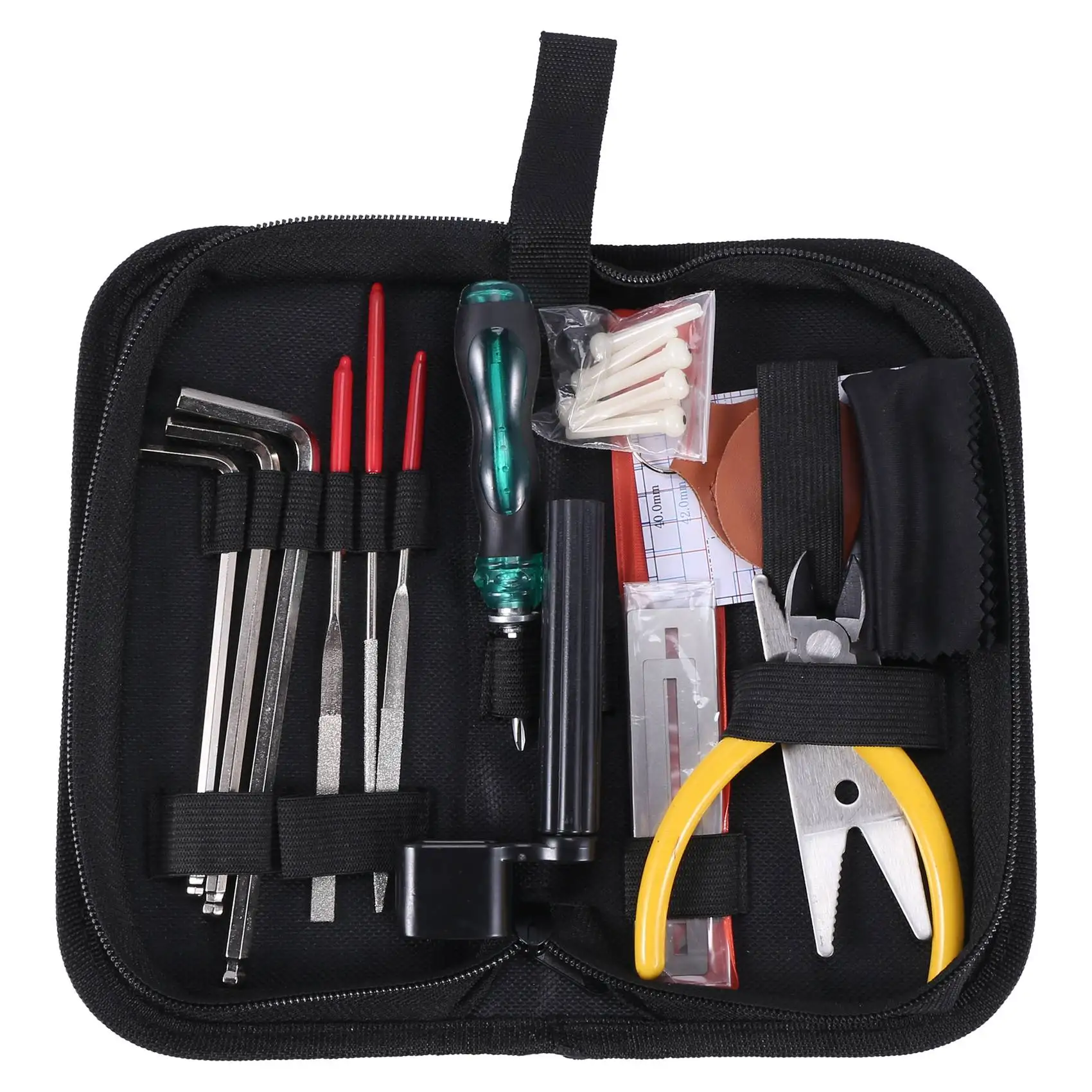 

27 Pcs Guitar Repair Tool Kit for Acoustic Ukulele Mandolin Guitar Installation Procedure Wire Pliers String Organizer