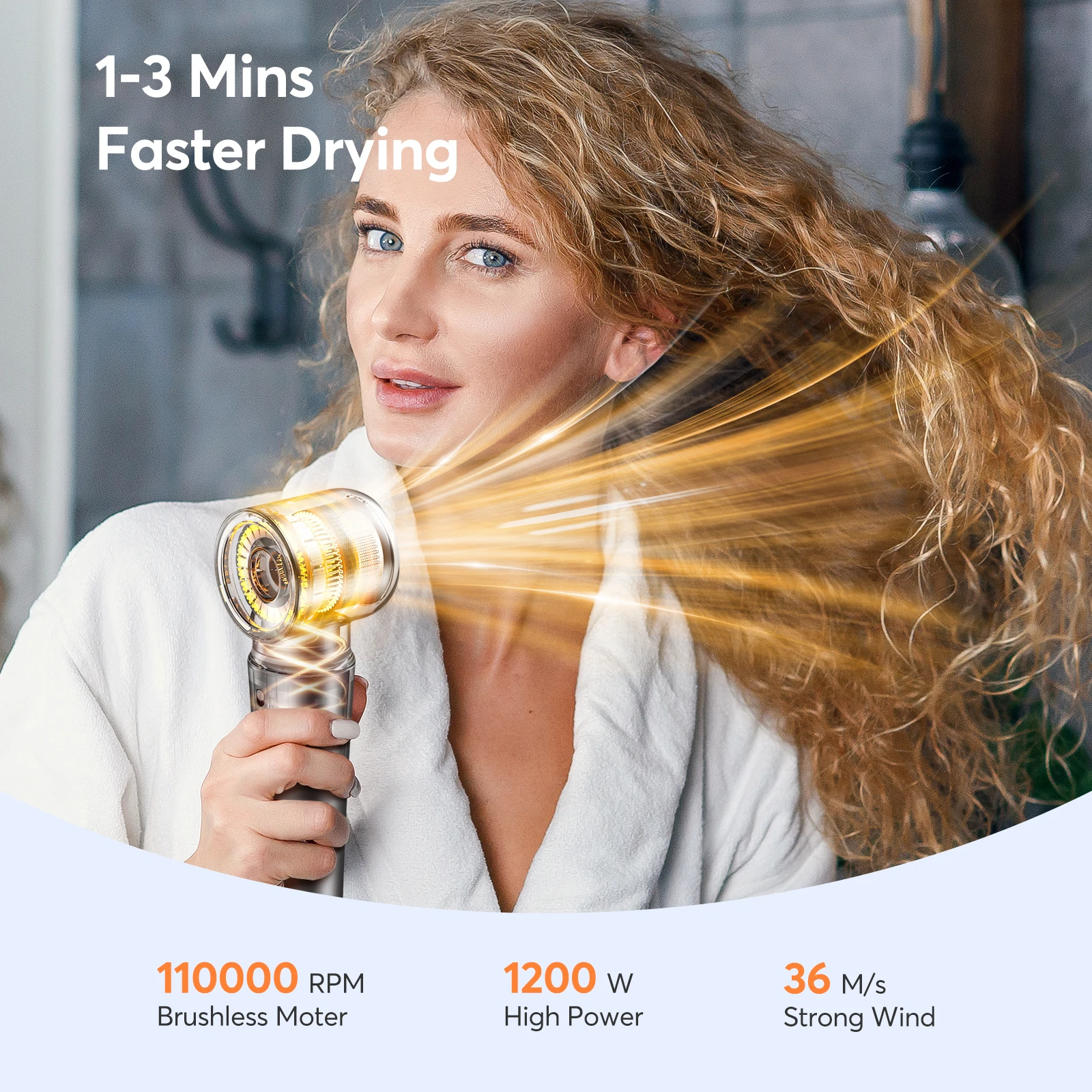 5-in-1 Hair Dryer Airstyler Ion Multistyler Hot Air Brush, 110,000 rpm with 32 mm Automatic Curling Iron, Straightener 5