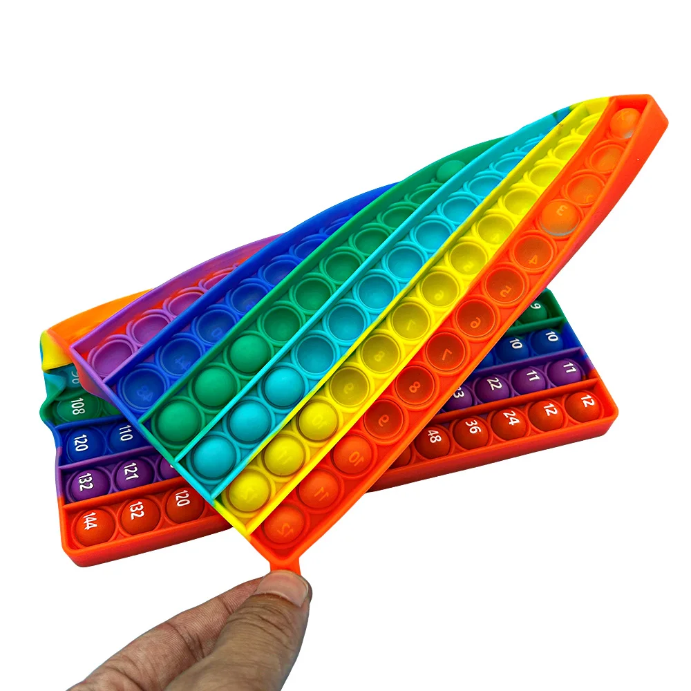 12x12 Multiplication Quick Push Pop Bubble Fidget Math Games, Times Table Numbers Counting Stationery Educational Toys for Kids 6