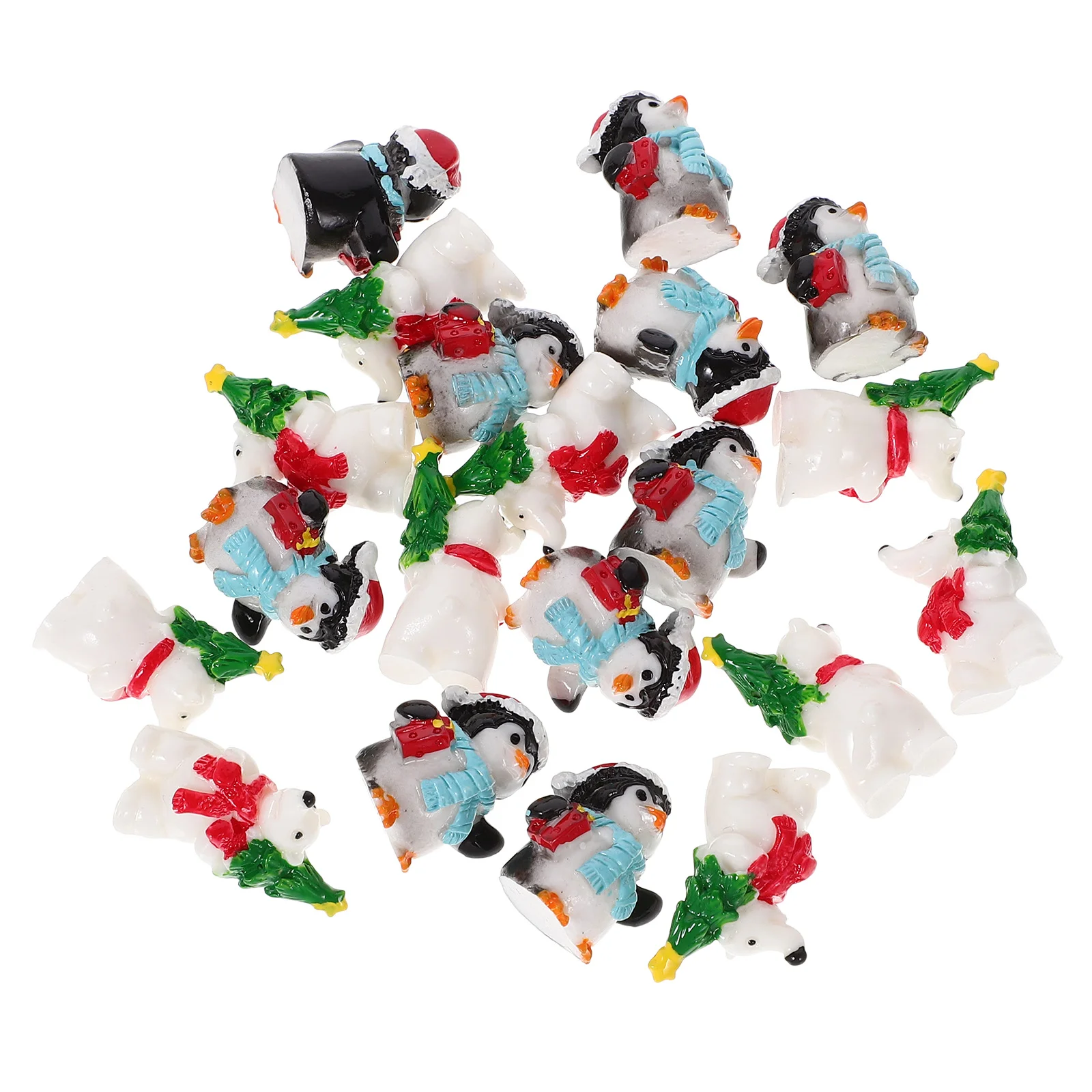 20 Pcs Christmas Micro Scene Ornament Decorative Miniature Decors Santa Figurines Lovely Figure Miniatures Tree 6pcs new decorative figurines miniature art glass mandarin duck home wedding decor lovely murano handmade glass animals statues