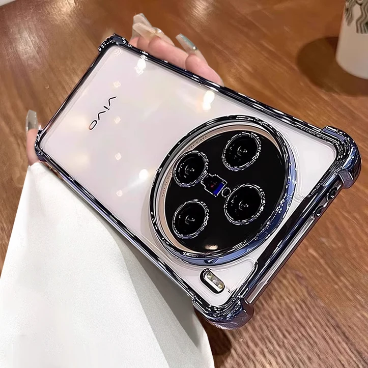 Enhanced Electroplating Silicone Transparent Shockproof Case with TPU Bumper