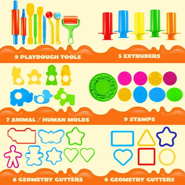 play dough tools for kids, various