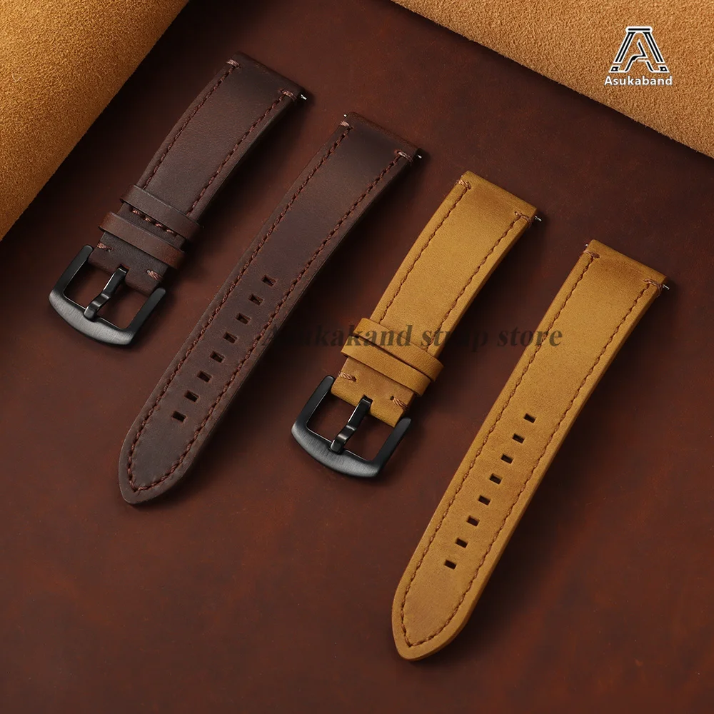 Vintage Leather Watch Strap - Business Replacement Quick Release Unisex Band
