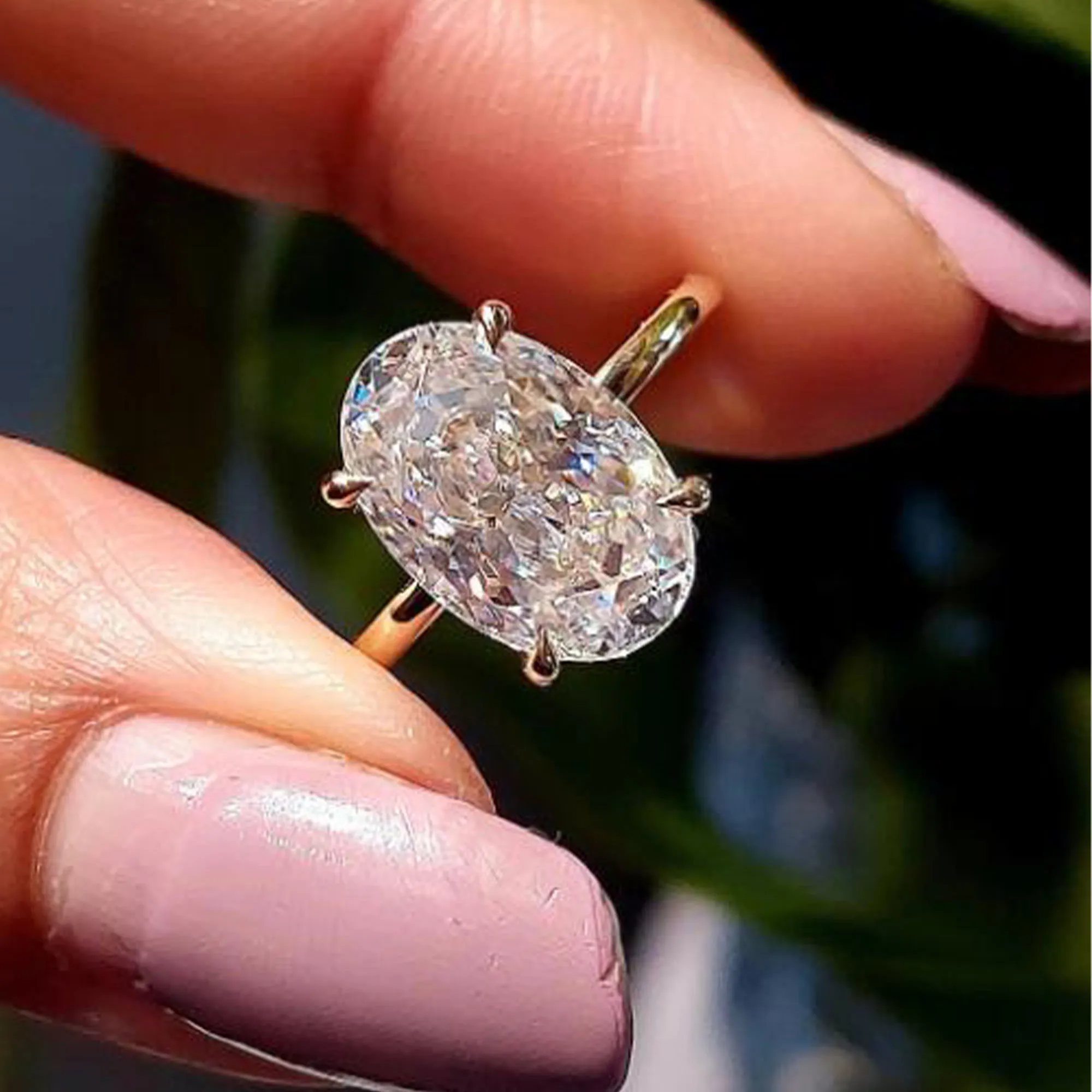 モアサナイト　指輪　2ct　インペリアルカット　ソリティア　フリーサイズ 1ct 2ct 3ct 925 スターリングシルバー オーバル ブリリアント