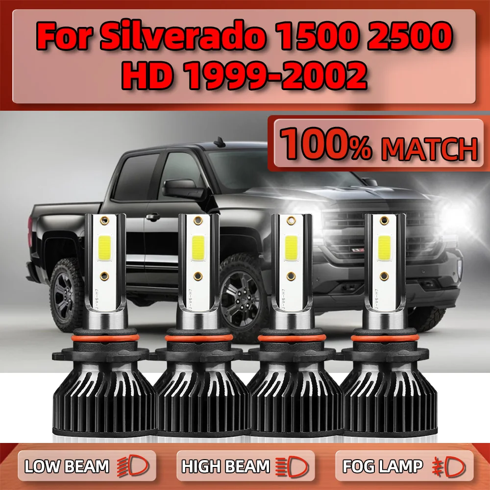

Canbus LED Headlight Bulb 240W 40000LM Car Headlamp 6000K Turbo Lamp 12V For Chevy Silverado 1500 2500 HD 1999 2000 2001 2002