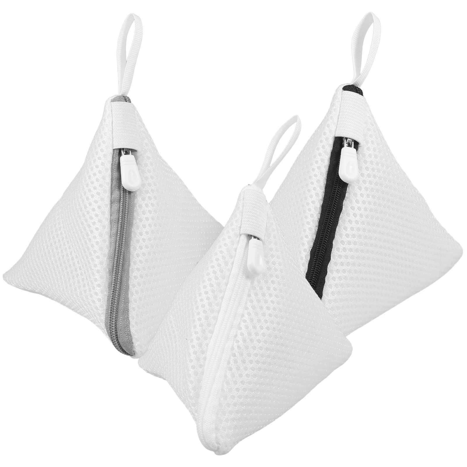 3 Pcs Laundry Shoe Bag Washing Machine Mesh Storage Bags with Zipper Lingerie Metal Travel