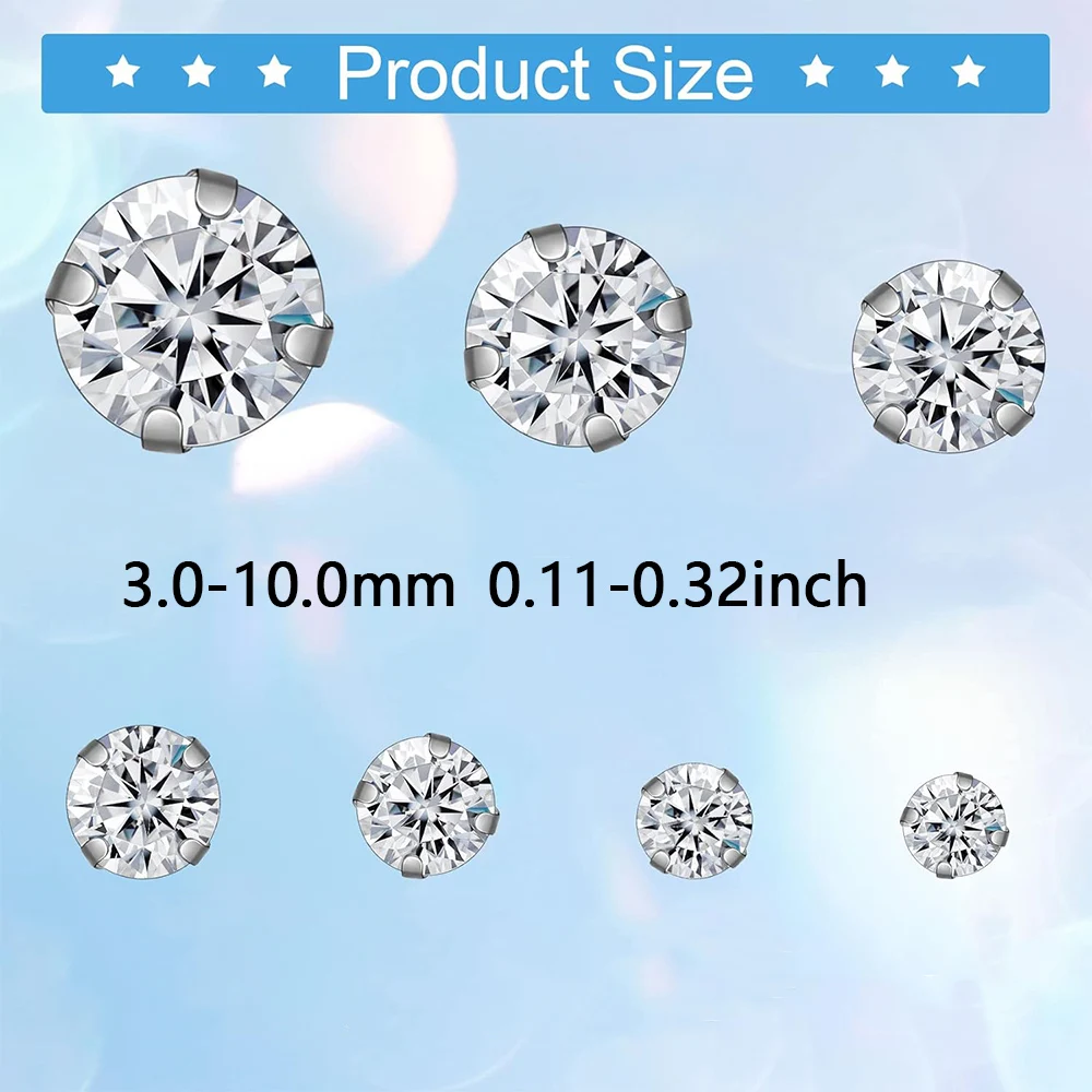Crystal Stitching Rhinestones Silver Claws 3-10 mm Glass for Crafts Garment 500PCS