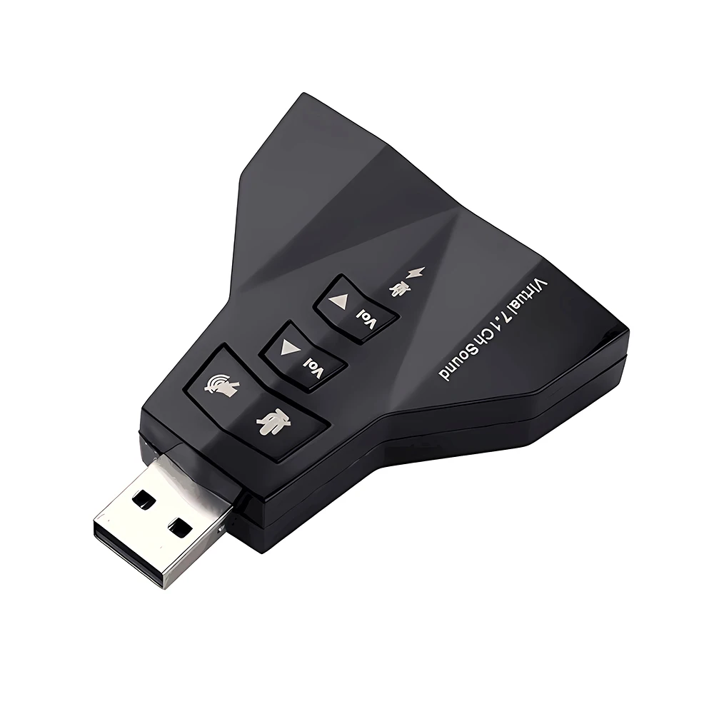 휴대용 3D 외부 Usb 오디오 사운드 카드, 디지털 듀얼 가상 7.1 채널 USB 2.0 오디오 어댑터 pc용 더블 사운드 카드