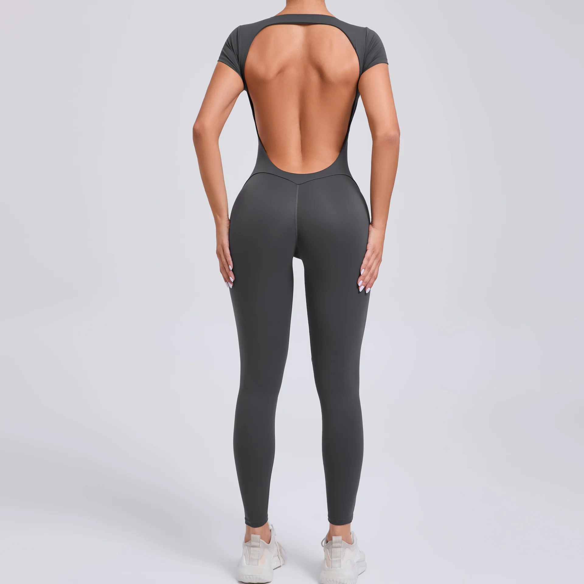 2025 Yoga Jumpsuit Fitness Sports Overalls Gym Clothing Set Wear Pilates Workout Clothes Women Short Sleeves Outfit Activewear 6