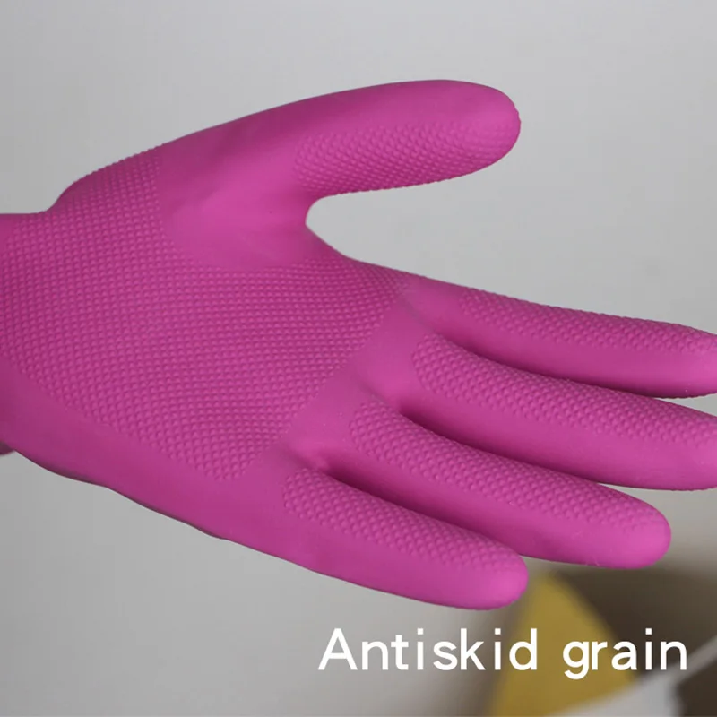 Waterproof Dishwashing Kitchen Clean Tools Durable Household Scrubber High Elasticity Dish Washing Rubber Latex Gloves