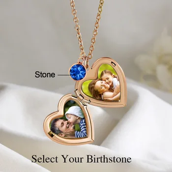 Custom Birthstone Heart Necklace 1
