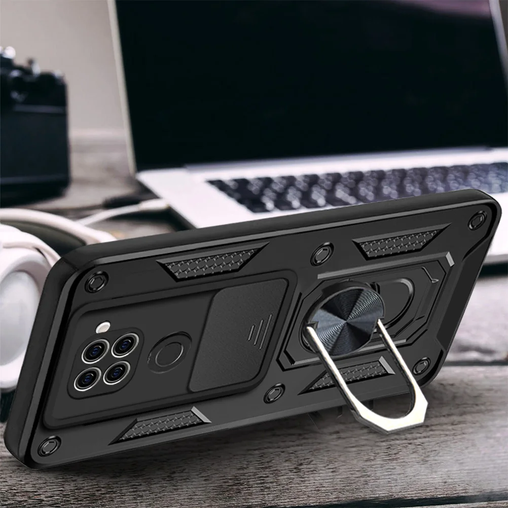 Enhanced Shockproof Armor Phone Case with Slide Lens Protector - Durable Cover Coque s Shell
