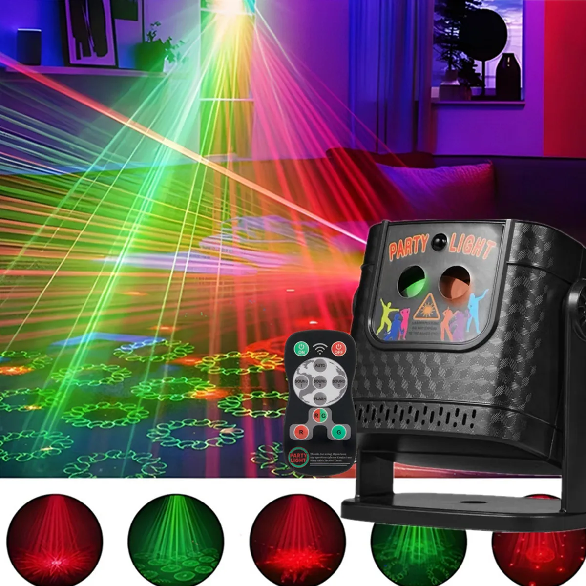 Lumières de fête, Mini projecteur de modèles 60 pièces, lumières LED de barre Disco DJ, Laser stroboscopique, spectacle de lampe de scène de Camping familial Portable