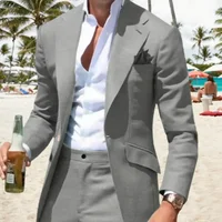 Casual Stylish Men's Suit Notched Lapel 2 Pieces Suits Blazer and Pants Tuxedo for Wedding Performance Business Ceremony Dresses